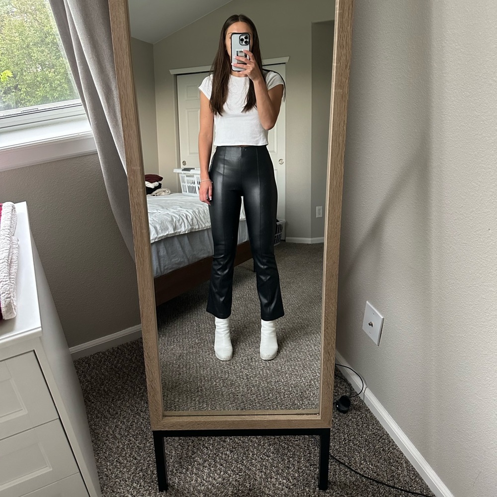 Zara Pleather Flare Pant